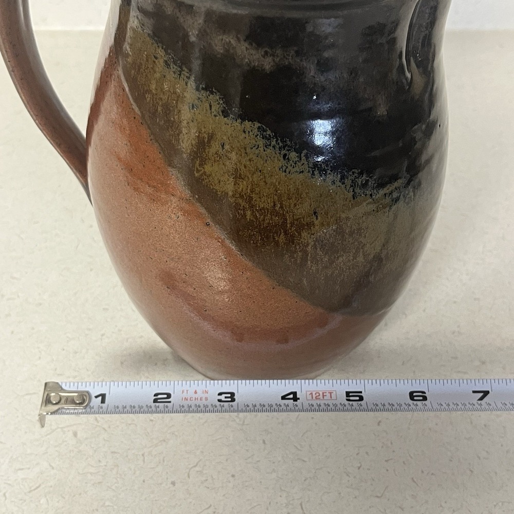 Stoneware‎ Pottery Signed By Val Neumann Pitcher Hand Thrown Earth Tones - Picture 10 of 12